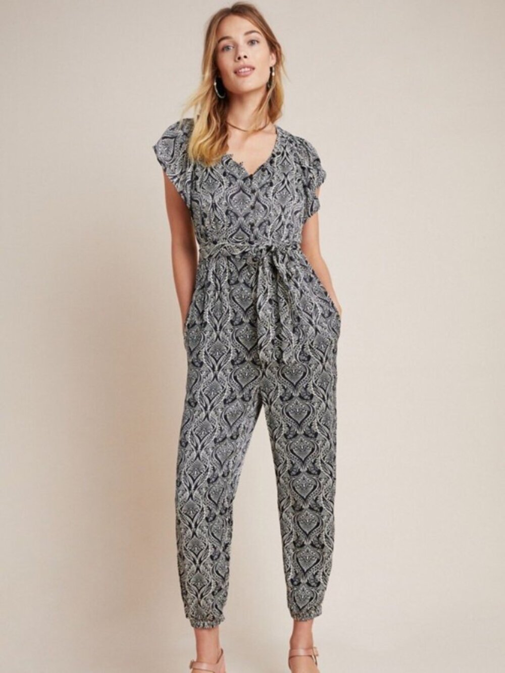 Anthropologie Zadie Satin Jumpsuit size 0